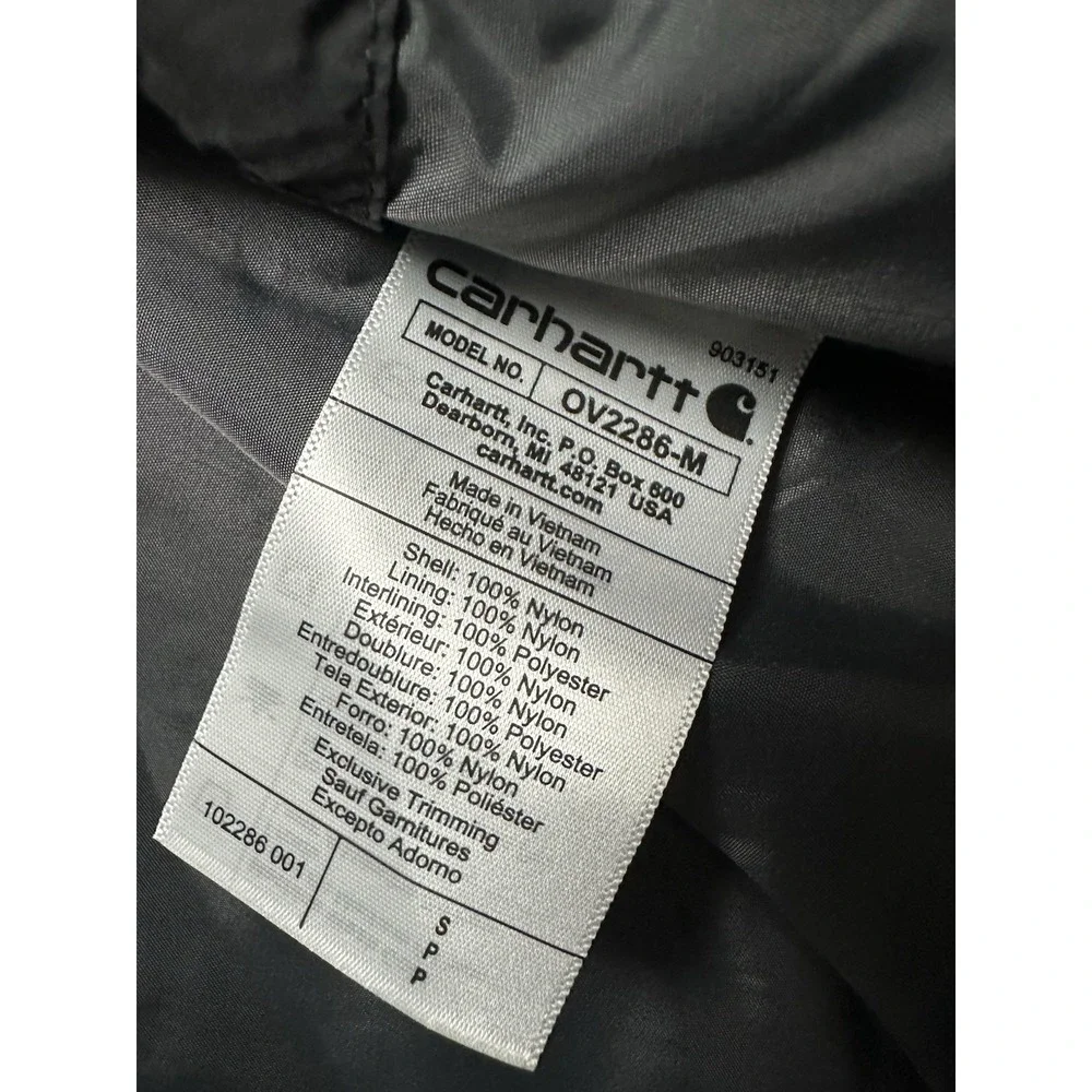 Carhartt Rain Defender Lightweight‎ Insulated Mens Black Vest w Google Logo